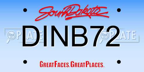 DINB72 South Dakota License Plate