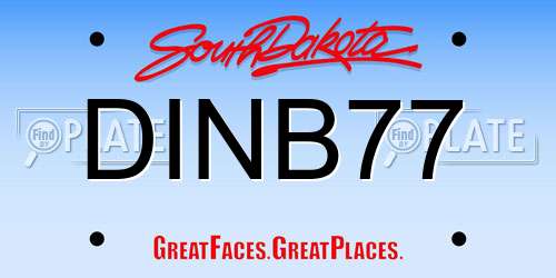 DINB77 South Dakota License Plate