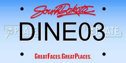 DINE03 South Dakota License Plate