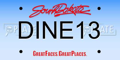 DINE13 South Dakota License Plate