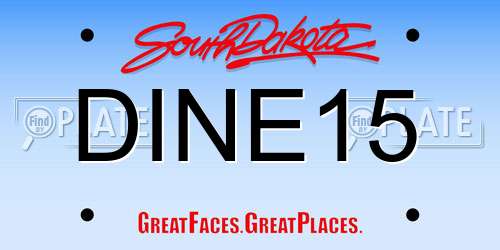 DINE15 South Dakota License Plate