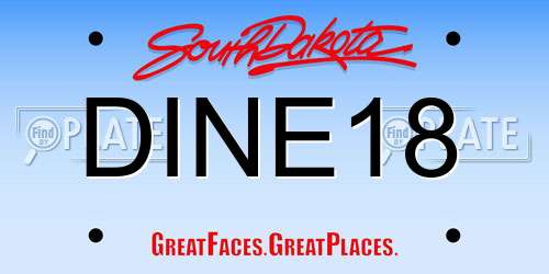 DINE18 South Dakota License Plate