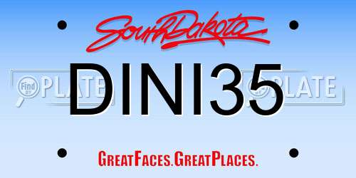 DINI35 South Dakota License Plate
