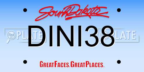 DINI38 South Dakota License Plate