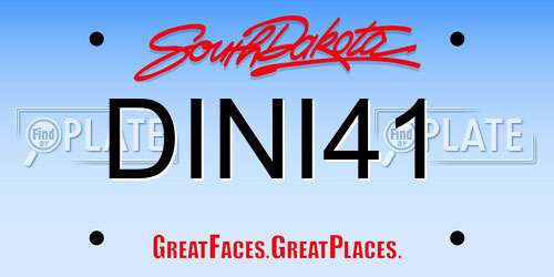 DINI41 South Dakota License Plate