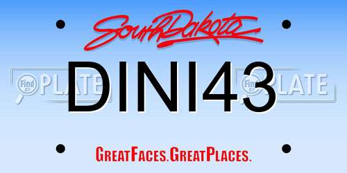DINI43 South Dakota License Plate