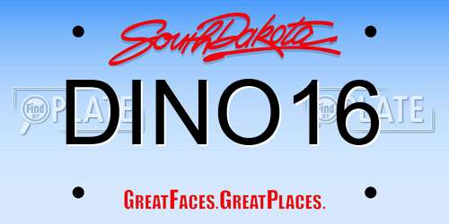 DINO16 South Dakota License Plate