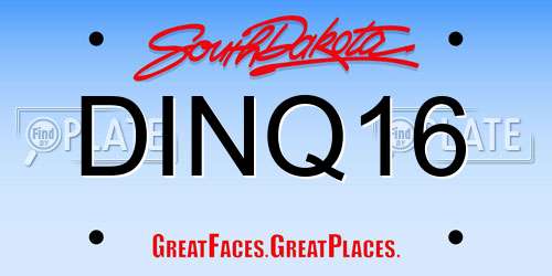 DINQ16 South Dakota License Plate