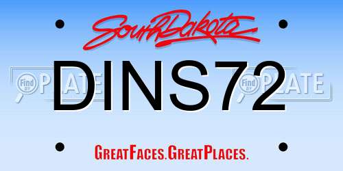 DINS72 South Dakota License Plate