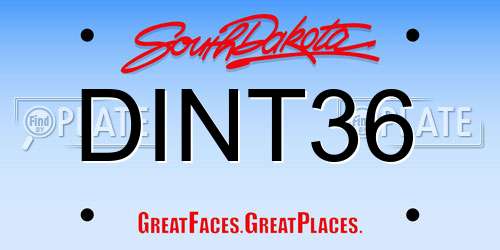 DINT36 South Dakota License Plate