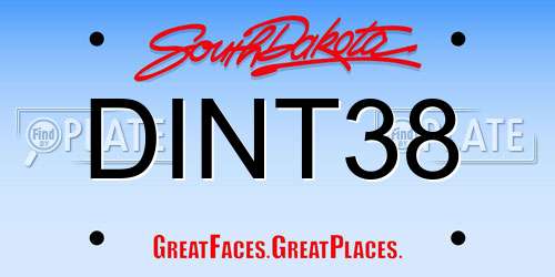 DINT38 South Dakota License Plate