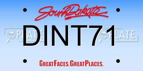 DINT71 South Dakota License Plate