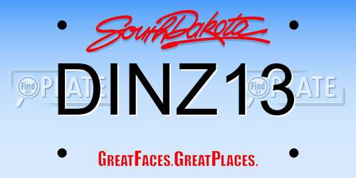DINZ13 South Dakota License Plate