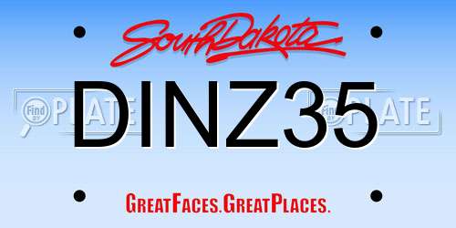 DINZ35 South Dakota License Plate