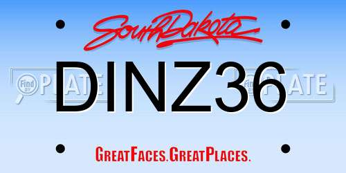 DINZ36 South Dakota License Plate