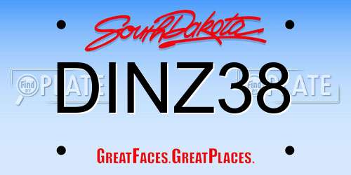DINZ38 South Dakota License Plate