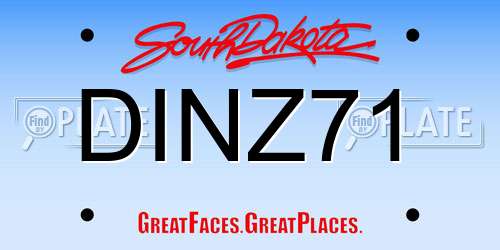 DINZ71 South Dakota License Plate