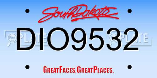 DIO9532 South Dakota License Plate