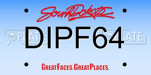 DIPF64 South Dakota License Plate