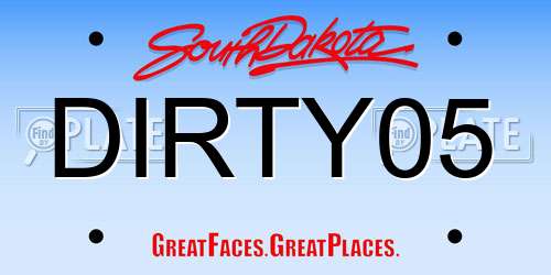 DIRTY05 South Dakota License Plate