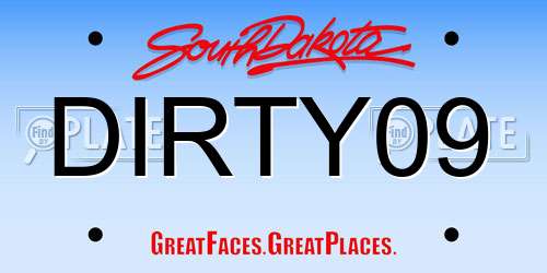 DIRTY09 South Dakota License Plate