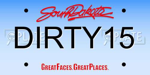 DIRTY15 South Dakota License Plate