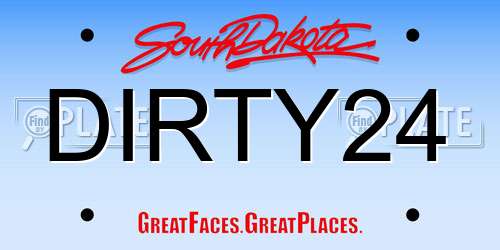 DIRTY24 South Dakota License Plate