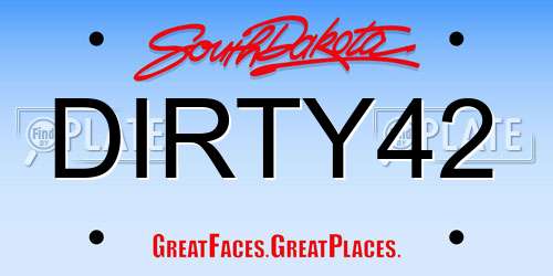 DIRTY42 South Dakota License Plate