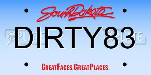 DIRTY83 South Dakota License Plate