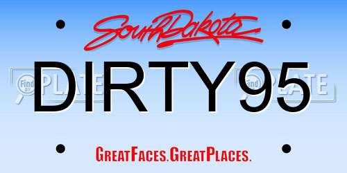 DIRTY95 South Dakota License Plate
