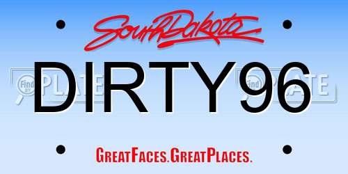 DIRTY96 South Dakota License Plate