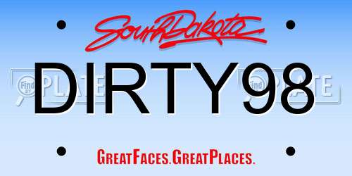 DIRTY98 South Dakota License Plate