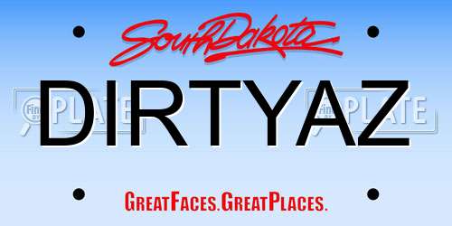 DIRTYAZ South Dakota License Plate