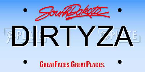 DIRTYZA South Dakota License Plate