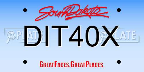 DIT40X South Dakota License Plate