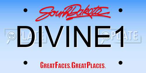 DIVINE1 South Dakota License Plate
