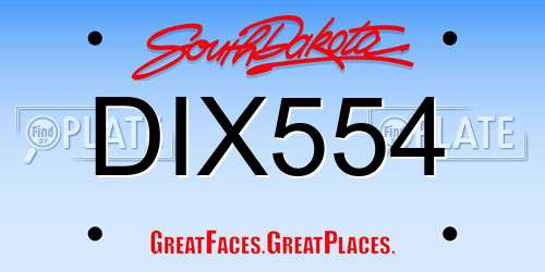 DIX554 South Dakota License Plate