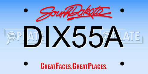 DIX55A South Dakota License Plate