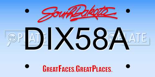 DIX58A South Dakota License Plate