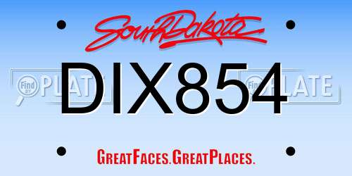 DIX854 South Dakota License Plate