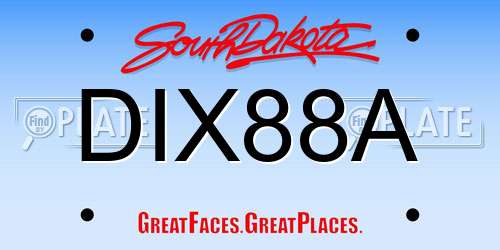 DIX88A South Dakota License Plate