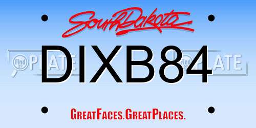 DIXB84 South Dakota License Plate