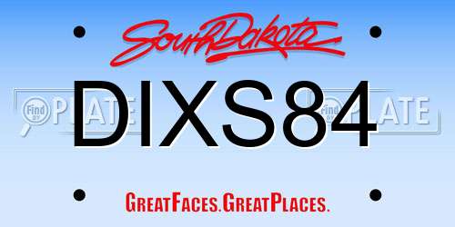 DIXS84 South Dakota License Plate