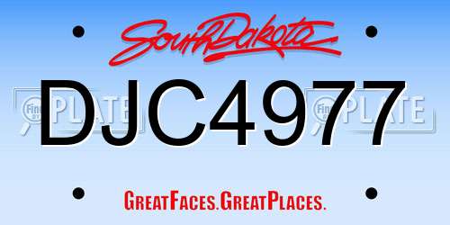 DJC4977 South Dakota License Plate