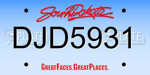 DJD5931 South Dakota License Plate
