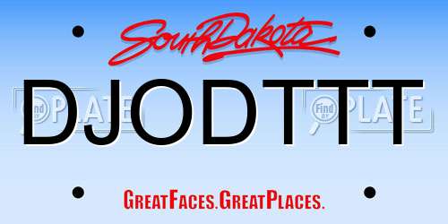 DJODTTT South Dakota License Plate