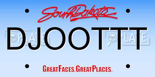 DJOOTTT South Dakota License Plate