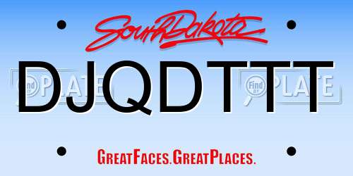 DJQDTTT South Dakota License Plate