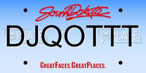 DJQOTTT South Dakota License Plate