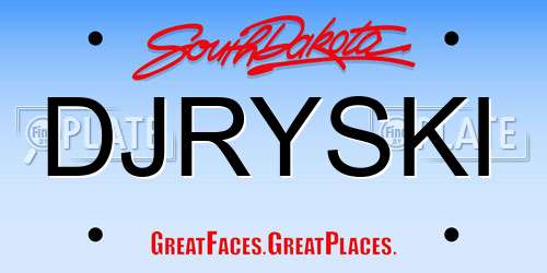 DJRYSKI South Dakota License Plate